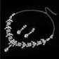 Korean wedding bride female diamond necklace earrings set water money supply accessories wholesale trade