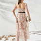 Rose Lace Hollow Embroidered Short Sleeve Dress Women