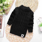 Chemise en tricot épais et pelucheux pour bébé et enfant, col rond, taille haute
