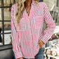 Women's Fashion Casual Striped Shirt Top
