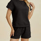 Ensemble short tendance en tissu texturé