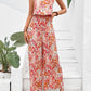 Women's Printed Square Collar Camisole Jumpsuit