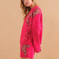 Fashion Suit Salt Tiger Embroidered Long-sleeved Round Neck Sweater Cropped Pants