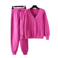 Autumn And Winter Knitting Two-piece Set Cable-knit Sweater Suit