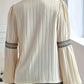 Chemise patchwork simple à col en V et dentelle unie