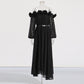 Robe patchwork florale tridimensionnelle amincissante à la taille pour femme