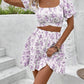 Two Piece Set With Ditsy Floral Print Dress