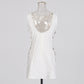 New Metal Decoration Seaside Vacation Style White Dress Female
