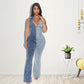 Combinaison en jean tendance pour femme avec nouvelle technologie de lavage