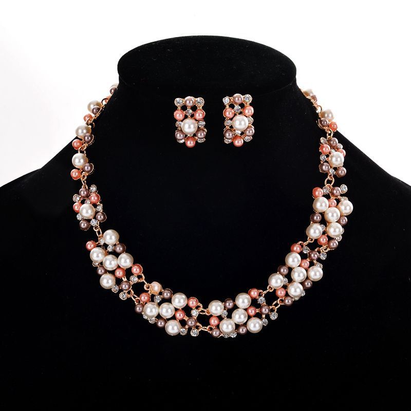 Europe And The United States Sell Money Network Pearl Necklace Set Bridal Jewelry Set Wholesale 9093