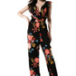 Foliated Slim Floral Print Jumpsuit