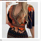 Women's Fashion Partial Print Jumpsuit Shorts