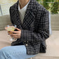 Pearl ButtonLoose Pocket Quilted Tweed Short Coat