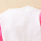 T-shirt bébé fille blanc imprimé lettres anglaises en coton à manches longues et fourrure