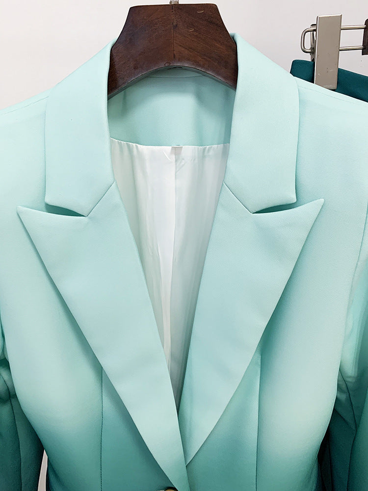Temperament Gradient Color Slim Flared Pants Suit
