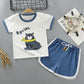 Costume à manches courtes pour enfant Costume deux pièces en coton