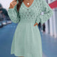 European And American V-neck Beach Dress Long Sleeve Dress