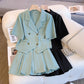 Irregular Top And Pleated Skirt Two-piece Set