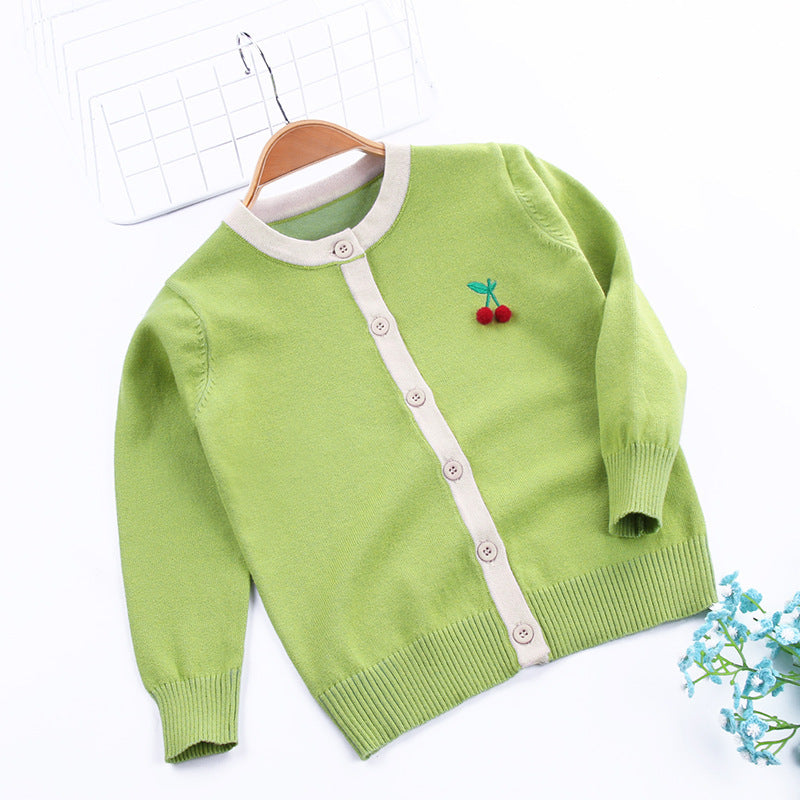 Pull cardigan brodé pour enfant