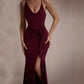 Sexy Asymmetrical Halterneck Three-Dimensional Floral Slim-Fit Split Evening Gown