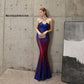 Robe de soirée à paillettes longue et ajustée en queue de poisson