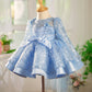 Girls' Creative Blue Sequins Puffy Gauze Princess Dress