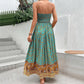 European And American-style Printed Backless Tube Dress