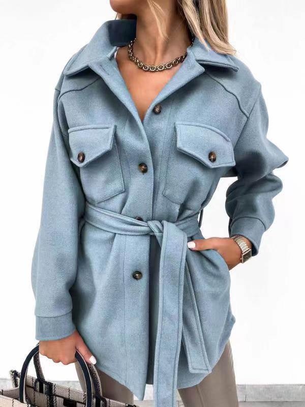 Petite veste parfumée à lacets tendance avec poches
