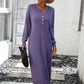 Robe en tricot à boutons européenne et américaine