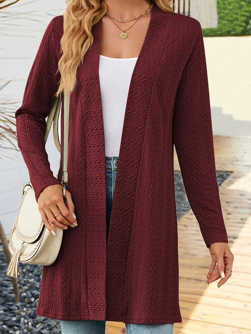 Women's Fashion Simple Solid Color Long Sleeve Loose Cardigan Coat