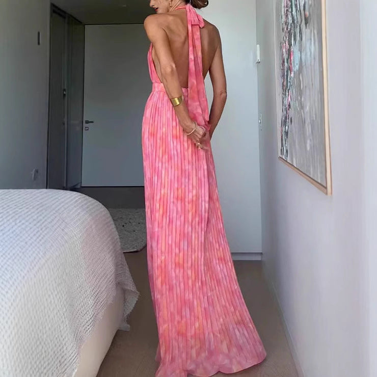 Women's Clothing Deep V Lace-up Backless Dress