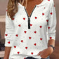 Digital Printing Love Round Neck Zipper T-shirt