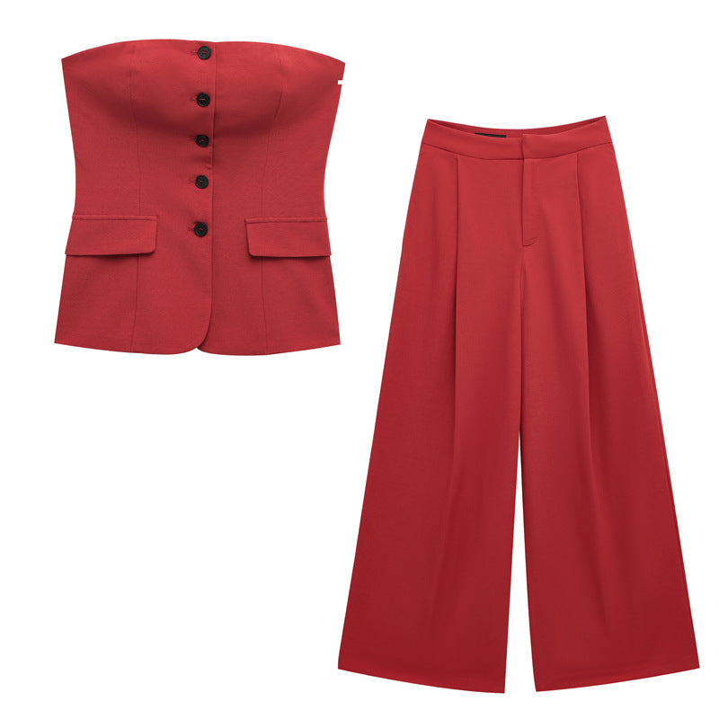 Tube Top Wide-leg Pants Show Temperament Wild Design Sense