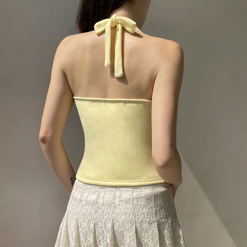Ins Fashion Brand Rose Halter Vest