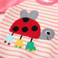 Cartoon Striped Girls Top Sweater