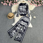 Round Neck Loose Jungle Animal Jacquard Long Sleeve Two-piece Sweater