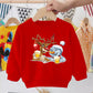 Pull pour enfant imprimé Père Noël, bonhomme de neige, élan