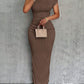 Cute Fashion Water Ripple Sloping Shoulder Dress