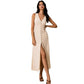 Fashionable Solid-Colored Multi-Button Sleeveless Long All-Match Dress