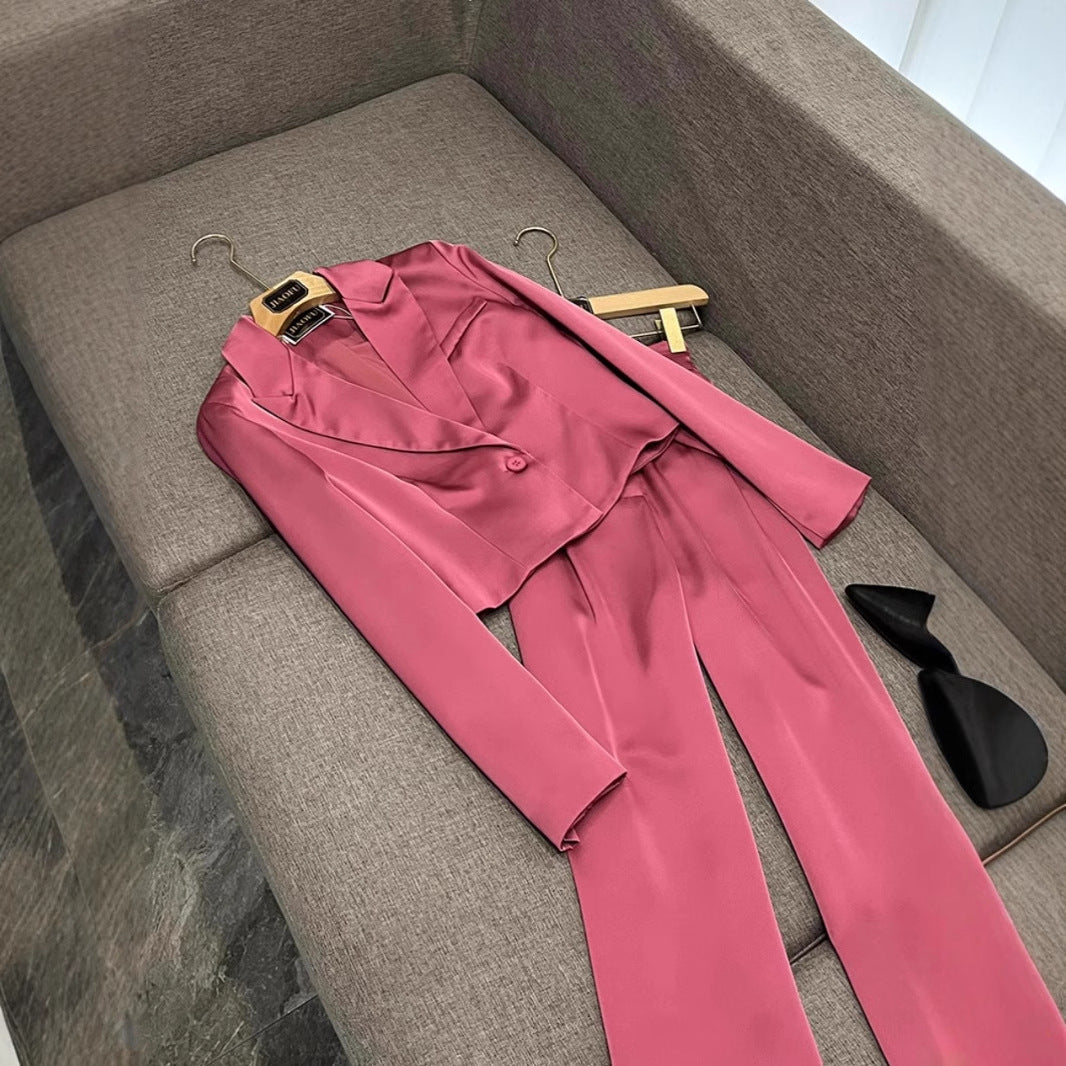 Womens Sophisticated, High-end Chanel-style Blazer And Pants Suit