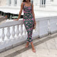 Robe sexy à bretelles spaghetti et imprimé floral pour femme américaine