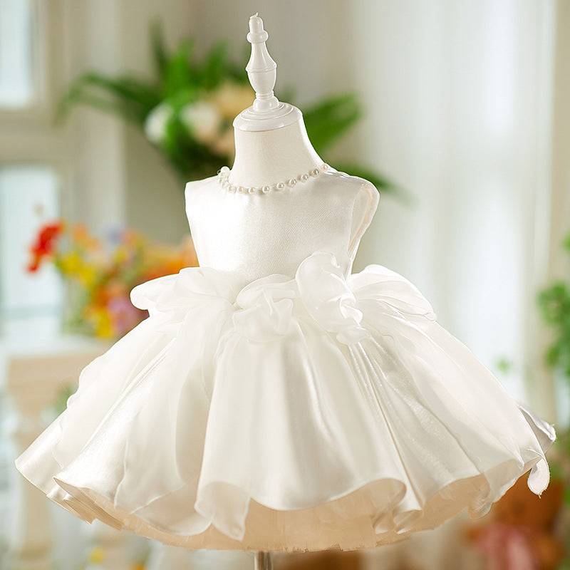White Sweet Pettiskirt Baby Full-year Birthday Dress