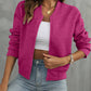 Women's Versatile Long Sleeved Zippered Solid Color Jacket