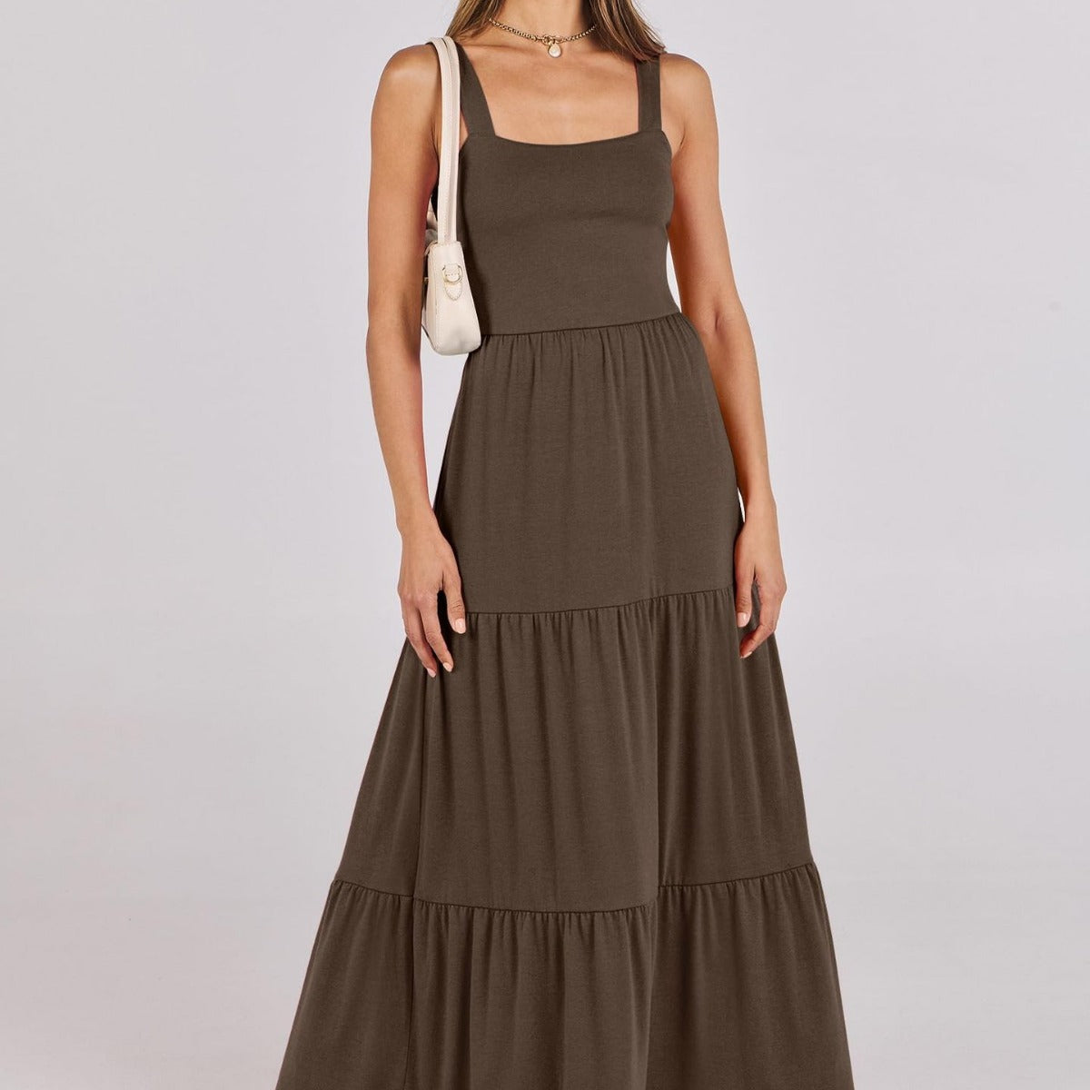 Robe sans manches à bretelles spaghetti et poches pour femme