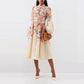 Stand Collar Single-breasted Positioning Printing Dress