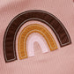 Girls' Sports Long-sleeved Pullover Without Hood Rainbow Cotton Sweater And Trousers Suit