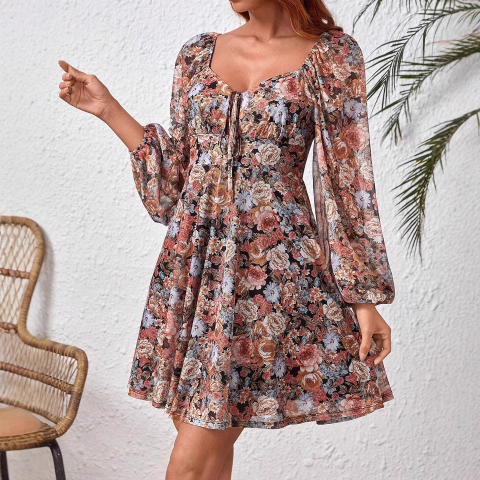Robe à manches longues pour femmes, style européen et américain, printemps et automne