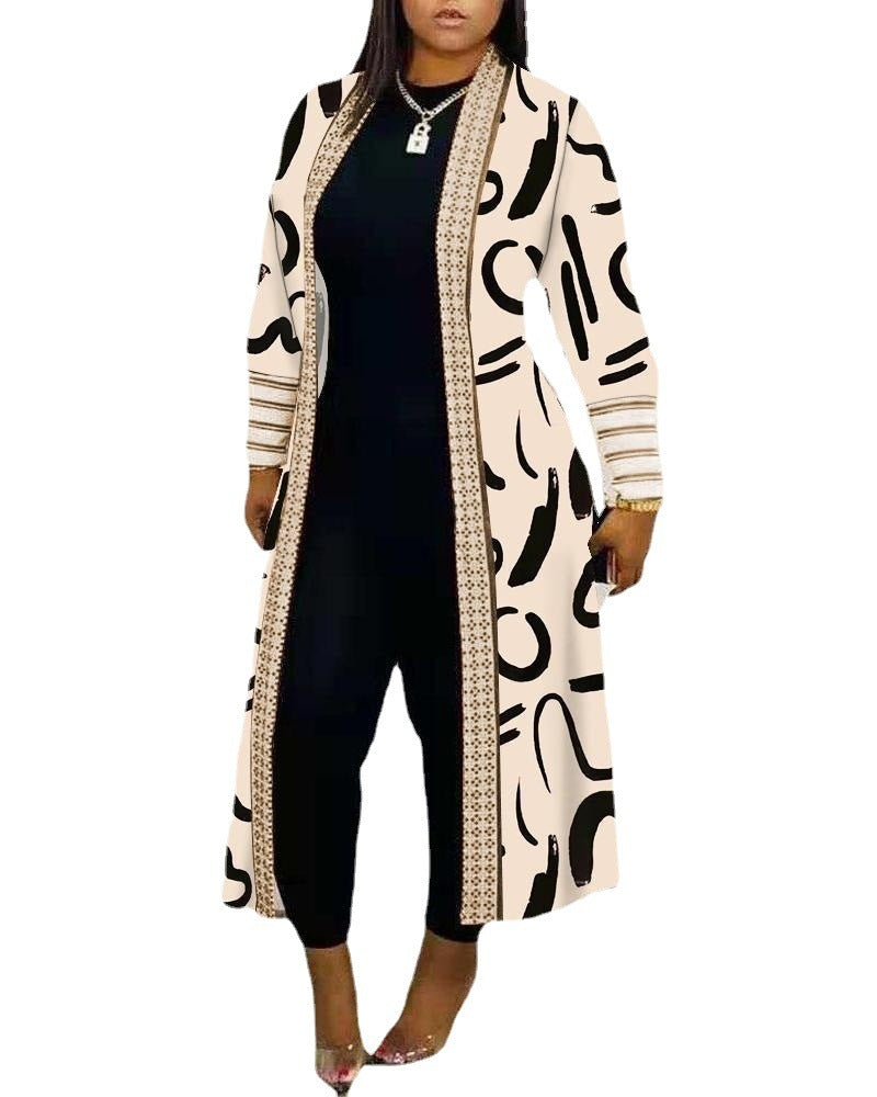 Manteau à manches longues et coutures amples pour les déplacements
