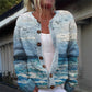 Cardigan tricoté imprimé numérique 3D, manteau, imitation pull, vêtements pour femmes