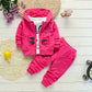 Three-piece Children's Cardigan Jacket With Rabbit Print Cotton Sweatshirt